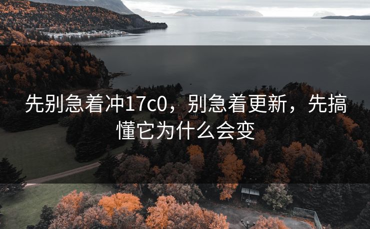 先别急着冲17c0,别急着更新,先搞懂它为什么会变